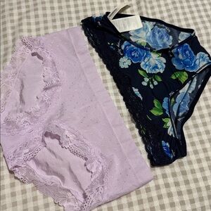 Gilly Hicks Navy Floral Lace Bikini